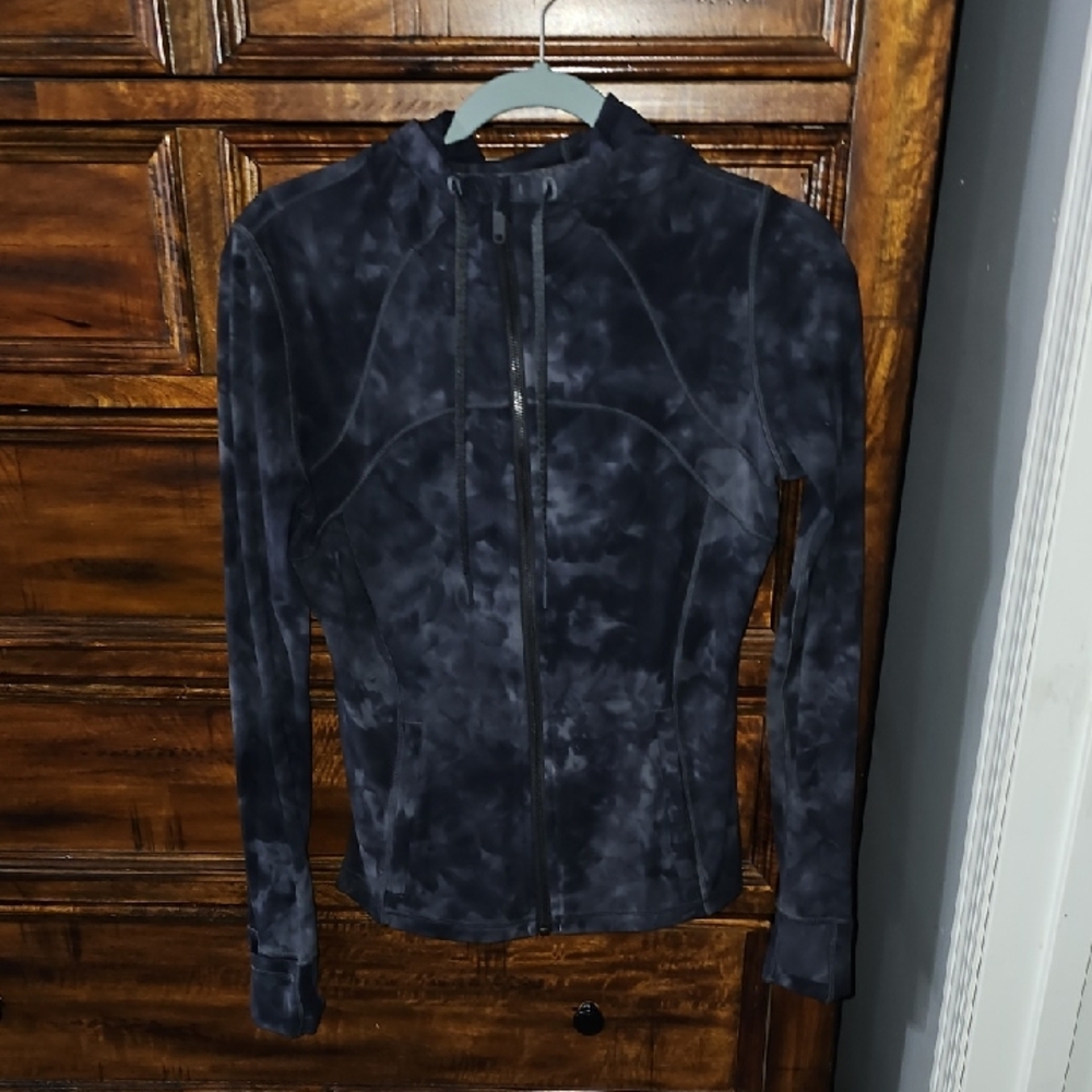 Lululemon Tie Dye Hooded Define. Full Length! Sz 8. Black And Gray